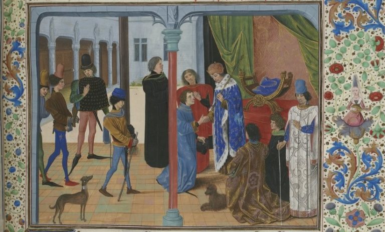 Diplomatie & Präsenz.
Verhandlungen von Amiens (1392). BnF, ms. Français 2646, fol. 141r. gallica.bnf.fr / (Public Domain).